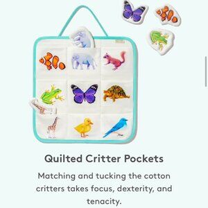 EUC Lovevery Quilted Critter Pockets - From Realist Play Kit Months 19-21